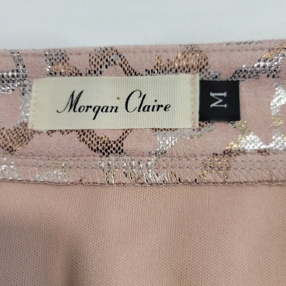 Morgan Claire Pink and Metallic Skirt with Zipper Front Size M - Picture 8 of 8
